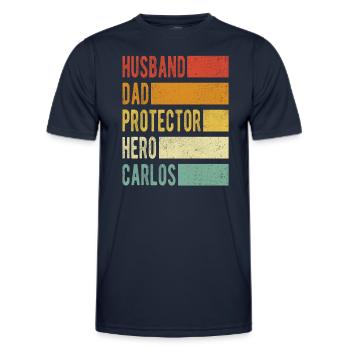 Carlos Nom papa cadeau - T-shirt sport Homme - bleu marine - Devant - AI Model Male 178 dark (178cm)