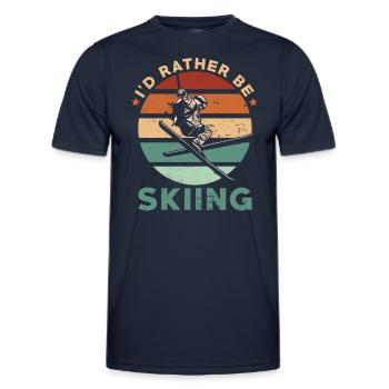 Skiing Enthusiast Retro Vintage Ski Skier - Men's Functional T-Shirt - navy - Front - AI Model Male 178 dark (178cm)