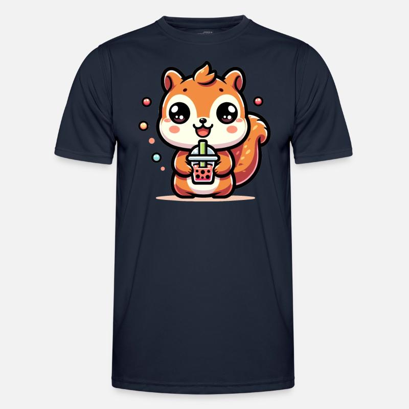 Kawaii Eichhörnchen Bubble Tea Niedliches Tier Eichhörnchen Männer Funktions-T-Shirt