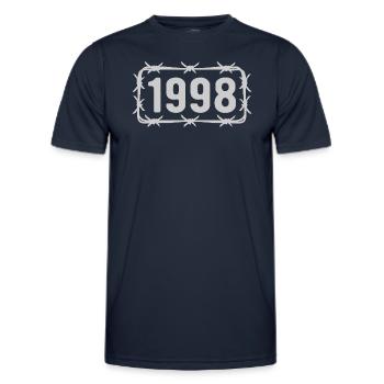Anniversaire Vintage 1998 fil de fer barbelé - T-shirt sport Homme - bleu marine - Devant - AI Model Male 178 dark (178cm)