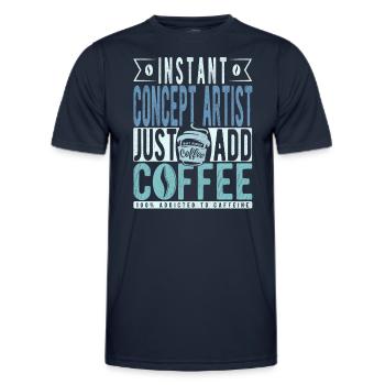 Instant Concept Artist Just Add Coffee - Men's Functional T-Shirt - navy - Front - AI Model Male 178 dark (178cm)