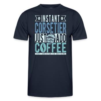 Instant-Korsett, einfach Kaffee hinzufügen - Männer Funktions-T-Shirt - Navy - Vorne - AI Model Male 178 dark (178cm)