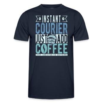 Instant Courier Just Add Coffee - Men's Functional T-Shirt - navy - Front - AI Model Male 178 dark (178cm)