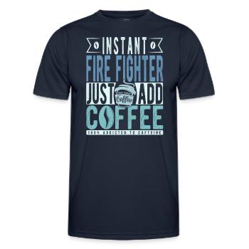 Instant Fire Fighter Just Add Coffee - Men's Functional T-Shirt - navy - Front - AI Model Male 178 dark (178cm)