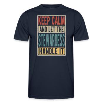 Stewardess Retro Gift - Men's Functional T-Shirt - navy - Front - AI Model Male 178 dark (178cm)