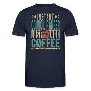 Instant Council Ranger Just Add Coffee - Men's Functional T-Shirt - navy - Front - AI Model Male 178 dark (178cm)