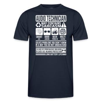 Technicien Audio Sarcasme drôle Cadeau Audio - T-shirt sport Homme - bleu marine - Devant - AI Model Male 178 dark (178cm)