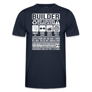 Builder Sarcasm funny Gift Builder - Men's Functional T-Shirt - navy - Front - AI Model Male 178 dark (178cm)
