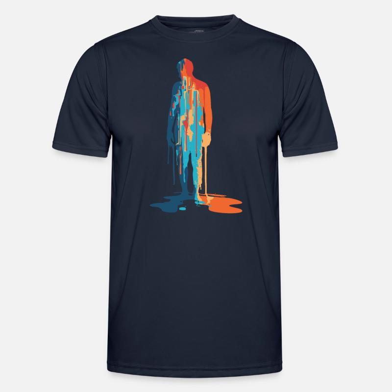 Farbexplosion Moderne Silhouette - Männer Funktions-T-Shirt - Navy