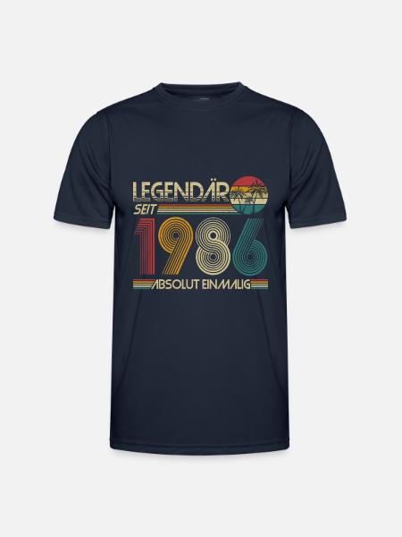 Legendär seit 1986 Retro Vintage Geburtstag - Männer Funktions-T-Shirt - Navy
