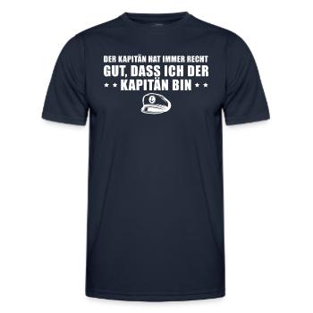 Kapitän Segeln Bootsführerschein - Männer Funktions-T-Shirt - Navy - Vorne - AI Model Male 178 dark (178cm)