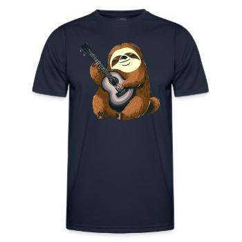 Musikalisches Faultier - Männer Funktions-T-Shirt - Navy - Vorne - AI Model Male 178 dark (178cm)