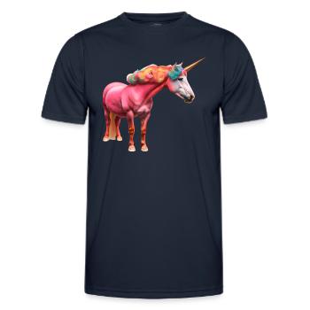 Colorful curly unicorn - Men's Functional T-Shirt - navy - Front - AI Model Male 178 dark (178cm)