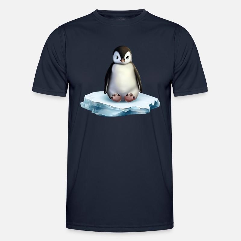 Pinguin auf einer Eisscholle Männer Funktions-T-Shirt