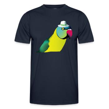 Indian ring-necked parrot - Men's Functional T-Shirt - navy - Front - AI Model Male 178 dark (178cm)