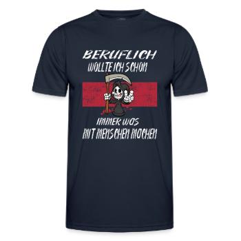 Beruflich Sensenmann - Männer Funktions-T-Shirt - Navy - Vorne - AI Model Male 178 dark (178cm)