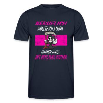Beruflich Sensenmann - Männer Funktions-T-Shirt - Navy - Vorne - AI Model Male 178 dark (178cm)