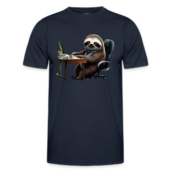 Office Sloth - Men's Functional T-Shirt - navy - Front - AI Model Male 178 dark (178cm)