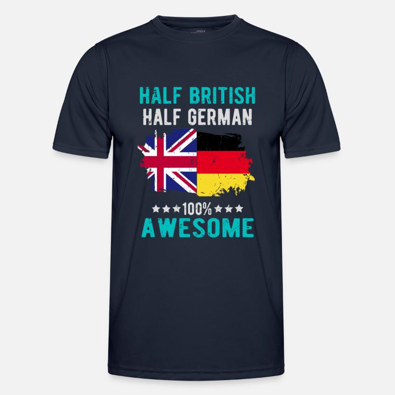 Half British Half German - Men's Functional T-Shirt - navy