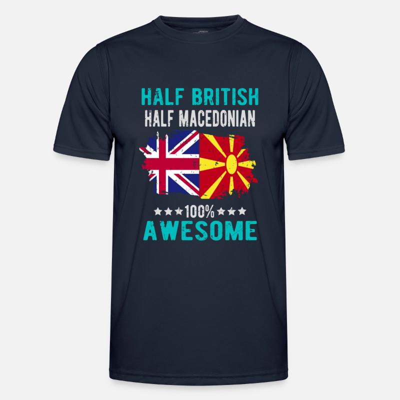 Half British Half Macedonian - Men's Functional T-Shirt - navy