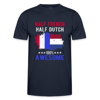 Half French Half Dutch - Men's Functional T-Shirt - navy - Front - AI Model Male 178 dark (178cm)