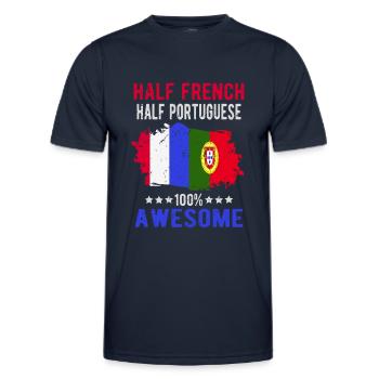 Half French Half Portuguese - Men's Functional T-Shirt - navy - Front - AI Model Male 178 dark (178cm)