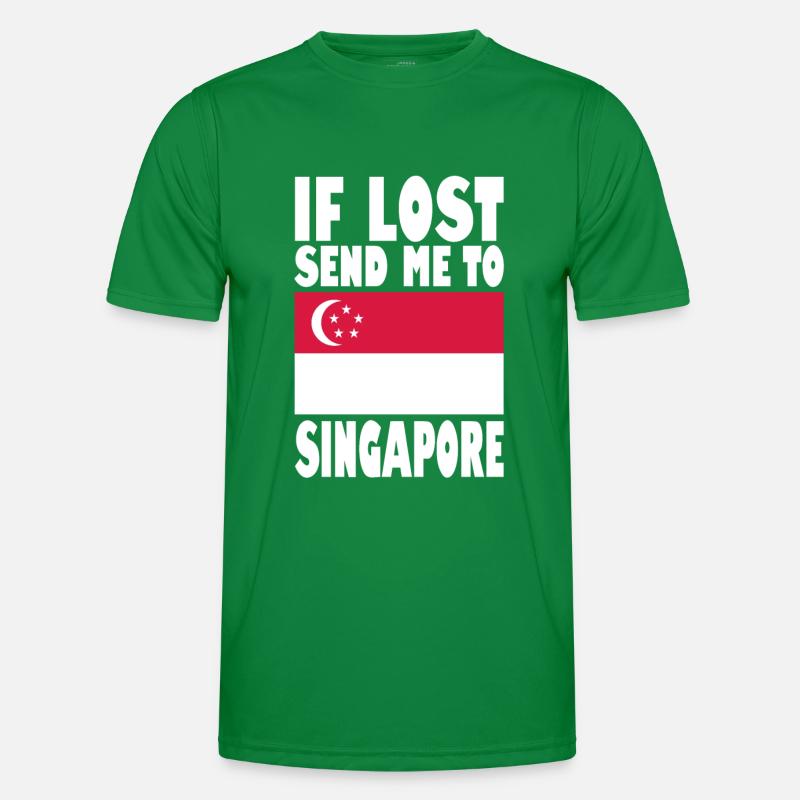 Drapeau de Singapour T-shirt sport Homme