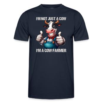 Vache fermière - T-shirt sport Homme - bleu marine - Devant - AI Model Male 178 dark (178cm)