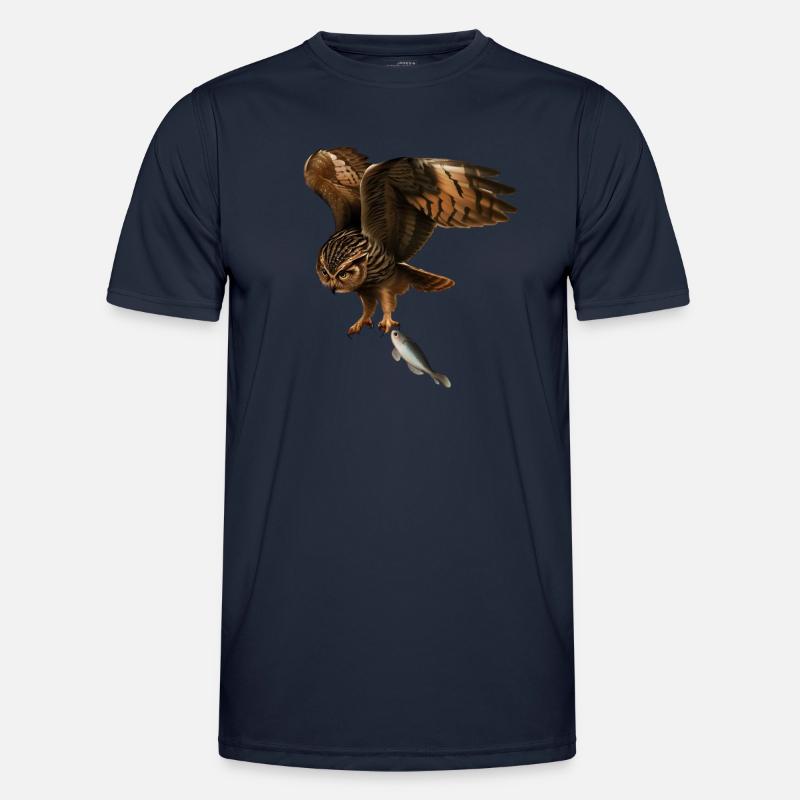 Die fischfangende Eule - Männer Funktions-T-Shirt - Navy