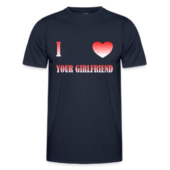 J’aime ta petite amie - T-shirt sport Homme - bleu marine - Devant - AI Model Male 178 dark (178cm)