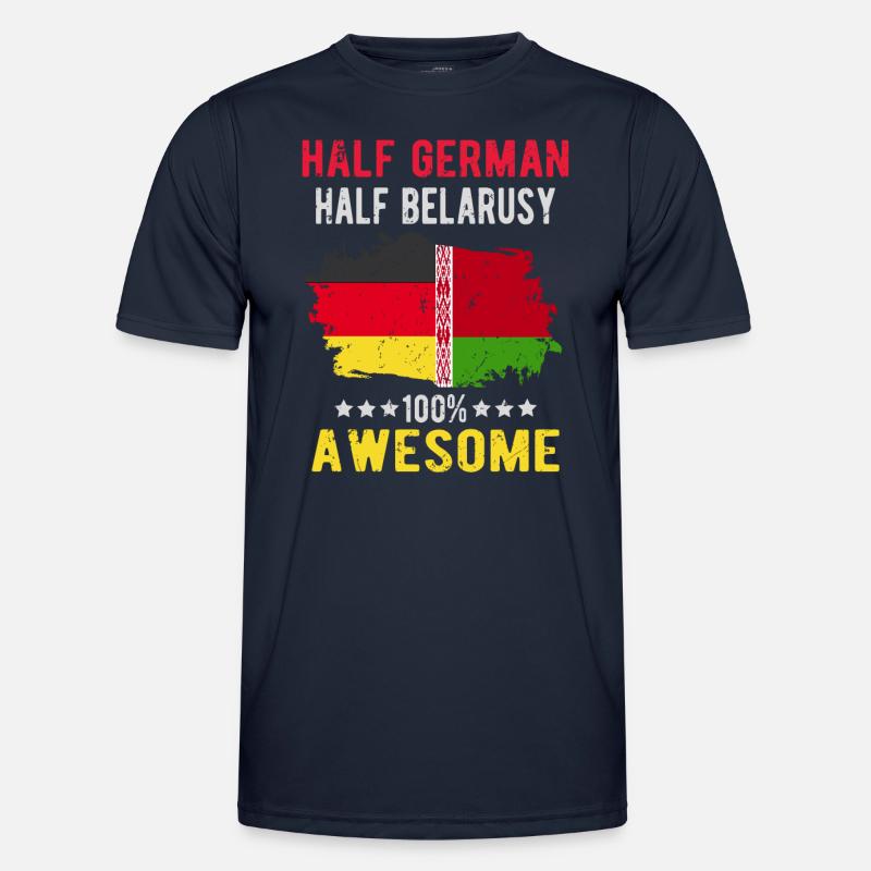Halb Deutsch Halb Belarusse - Männer Funktions-T-Shirt - Navy