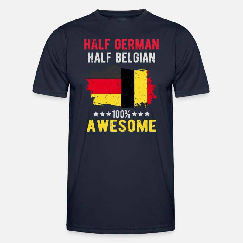 Half German Half Belgian - Men's Functional T-Shirt - navy