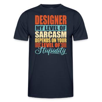 Designer sarcasm Funny designer - Men's Functional T-Shirt - navy - Front - AI Model Male 178 dark (178cm)