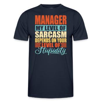 Manager sarcasme Drôle de manager - T-shirt sport Homme - bleu marine - Devant - AI Model Male 178 dark (178cm)