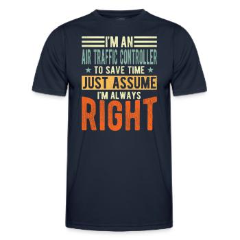Air traffic controller - Men's Functional T-Shirt - navy - Front - AI Model Male 178 dark (178cm)