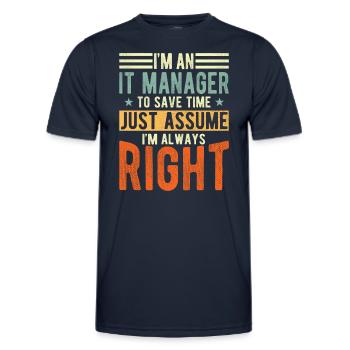 It Manager - Men's Functional T-Shirt - navy - Front - AI Model Male 178 dark (178cm)