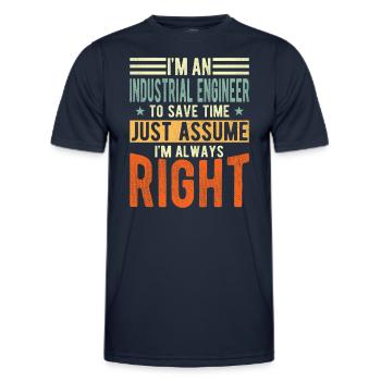 Industrial Engineer - Men's Functional T-Shirt - navy - Front - AI Model Male 178 dark (178cm)
