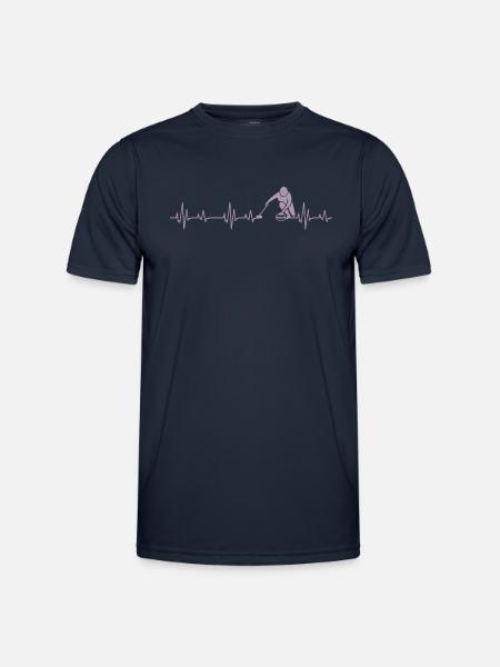 Idées cadeaux Curling Heartbeat - T-shirt sport Homme - bleu marine