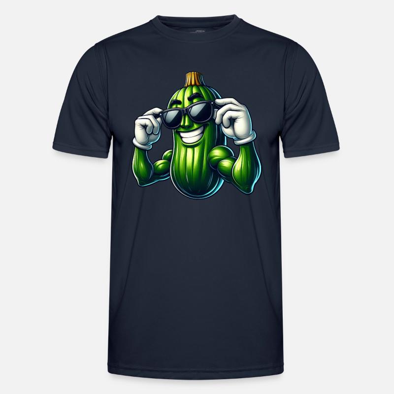 Cool Cucumber Pickle Vegetables Cartoon - Men's Functional T-Shirt - navy