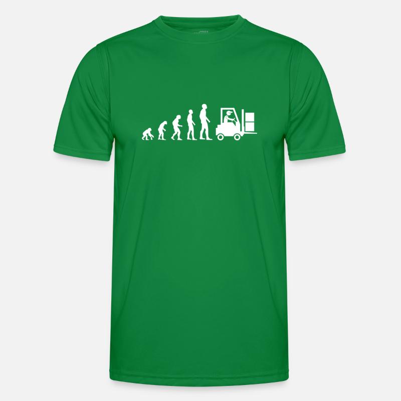 Evolution Gabelstapler Mann Humor Gabelstapler Männer Funktions-T-Shirt