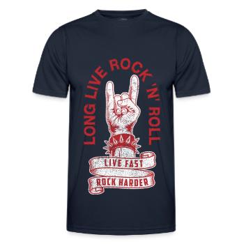 Es lebe der Rock 'n' Roll - Männer Funktions-T-Shirt - Navy - Vorne - AI Model Male 178 dark (178cm)