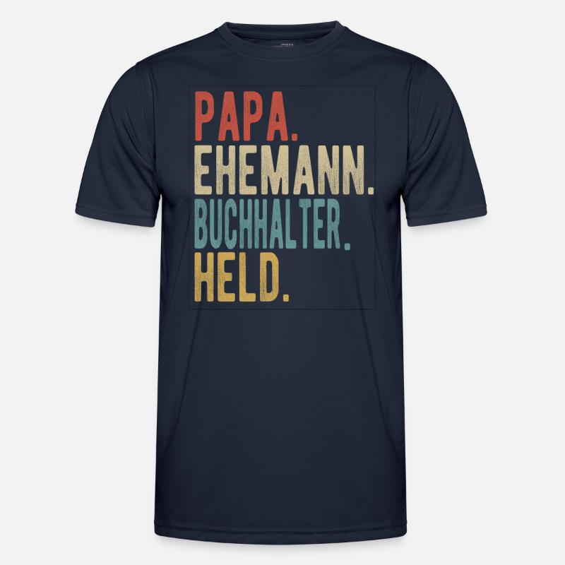 Buchhalter Papa Ehemann Held - Männer Funktions-T-Shirt - Navy