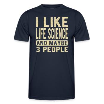 Life Science Sprichwort - Männer Funktions-T-Shirt - Navy - Vorne - AI Model Male 178 dark (178cm)