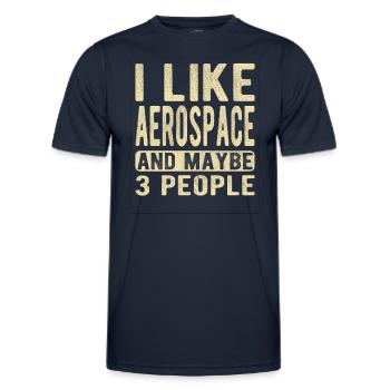 Sprichwort aus der Luft- und Raumfahrt - Männer Funktions-T-Shirt - Navy - Vorne - AI Model Male 178 dark (178cm)