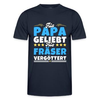 Als Papa geliebt, als Fräser vergöttert - Männer Funktions-T-Shirt - Navy - Vorne - AI Model Male 178 dark (178cm)