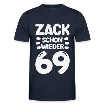 Zack 69 again! Birthday - Men's Functional T-Shirt - navy - Front - AI Model Male 178 dark (178cm)