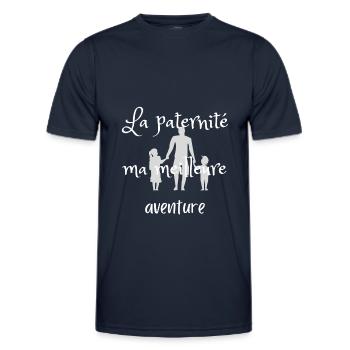 La paternité ma meilleure aventure - T-shirt sport Homme - bleu marine - Devant - AI Model Male 178 dark (178cm)