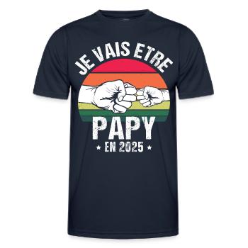Je vais être papy en 2025 cadeau naissance vintage - T-shirt sport Homme - bleu marine - Devant - AI Model Male 178 dark (178cm)