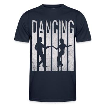 Dancing Disco Fox Boogie Woogie Dancing couple - T-shirt sport Homme - bleu marine - Devant - AI Model Male 178 dark (178cm)