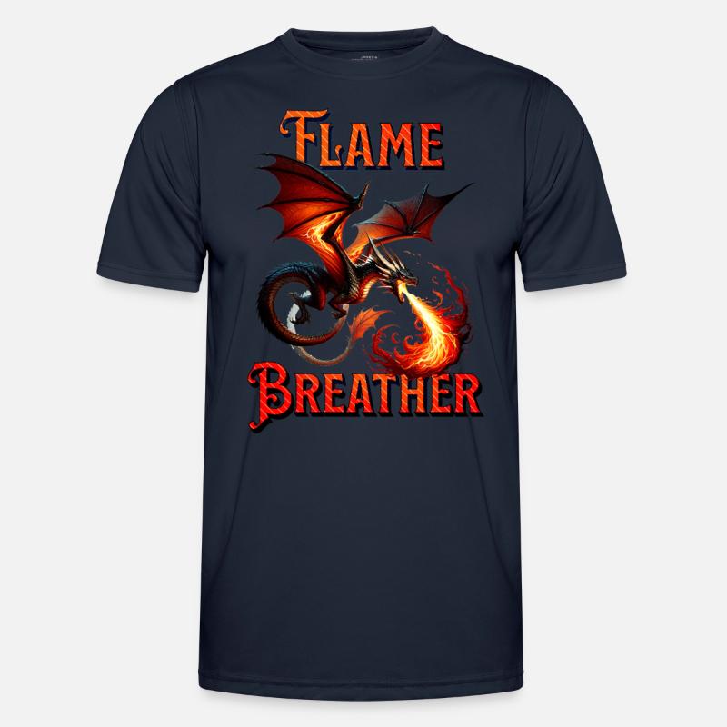 Flying Fire Canopy - Epic Fire Dragon Design Men's Functional T-Shirt
